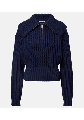 Acne Studios Embroidered ribbed-knit wool sweater