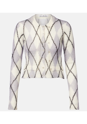 Acne Studios Kahoo argyle cropped mohair-blend cardigan
