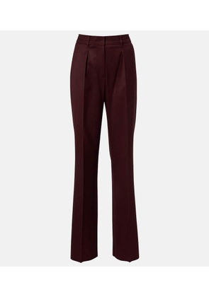 Max Mara Pleated high-rise virgin wool straight pants