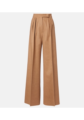 Max Mara Ori pleated camel hair wide-leg pants