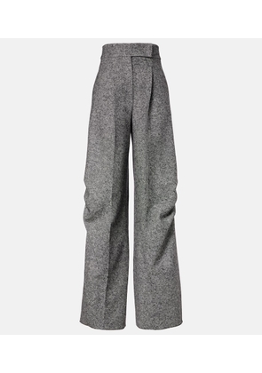 Max Mara Simone wool and silk tweed wide-leg pants