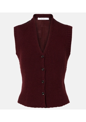 Max Mara Madre paneled wool-blend and satin vest