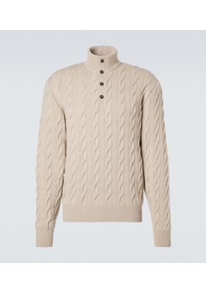 Ralph Lauren Purple Label Cable-knit cashmere turtleneck sweater