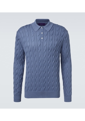 Ralph Lauren Purple Label Cable-knit cotton and silk polo sweater
