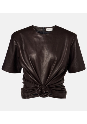 Magda Butrym Knot-detail leather T-shirt