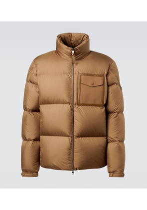 Moncler Chinon leather-trimmed down jacket