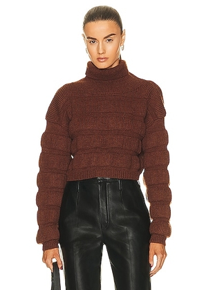 Saint Laurent Cropped Pullover Sweater in Marron - Brown. Size L (also in ).