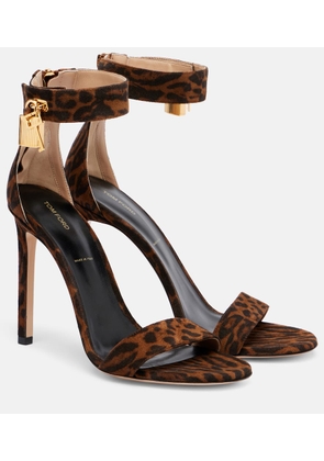 Tom Ford 105 leopard-print leather sandals
