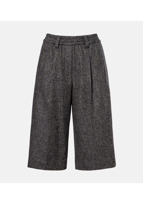 Brunello Cucinelli Herringbone wool-blend shorts