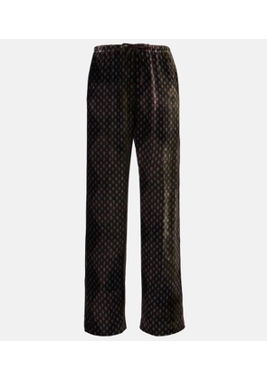 Dries Van Noten Printed wide-leg satin pants