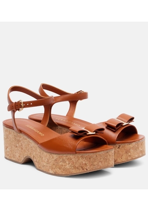 Ferragamo Selna leather wedge sandals