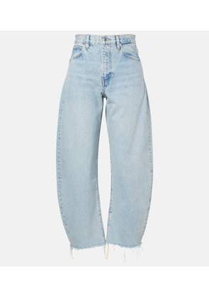 Frame Bubble Crop high-rise barrel-leg jeans