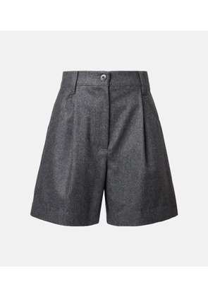 Brunello Cucinelli High-rise virgin wool shorts