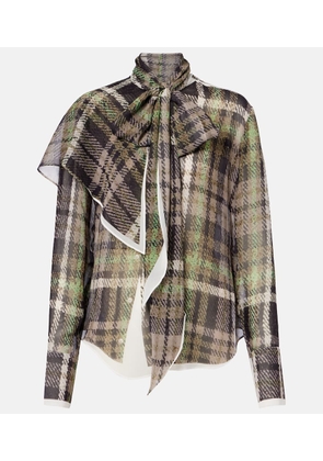 Acne Studios Trompe l'oeil tie-neck silk blouse