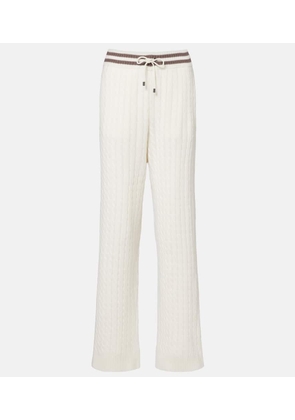 Brunello Cucinelli Cable-knit cashmere wide-leg pants