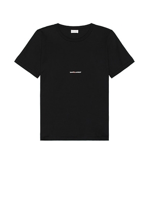 Saint Laurent Logo Tee in Black - Black. Size L (also in M, S, XL, XS).