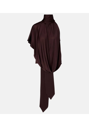 Dries Van Noten Scarf-detail draped satin top