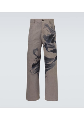 Dries Van Noten Printed cotton chinos
