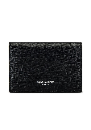 Saint Laurent Card Holder in Nero - Black. Size all.