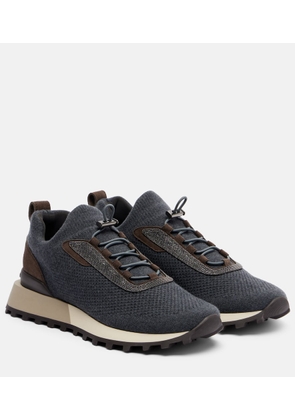 Brunello Cucinelli Runner suede-trimmed sneakers