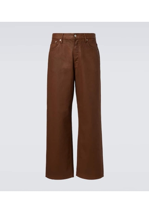 Dries Van Noten Coated mid-rise straight jeans