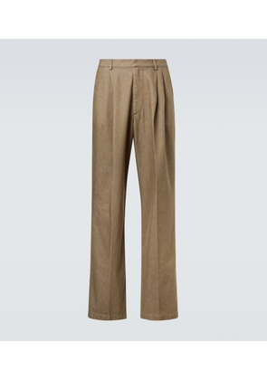 Dries Van Noten Pleated denim wide-leg pants