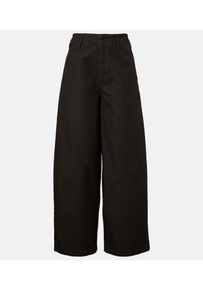 Lemaire High-rise cotton twill wide-leg pants