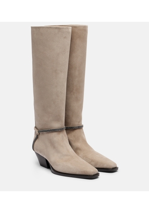 Brunello Cucinelli Monili suede knee-high boots