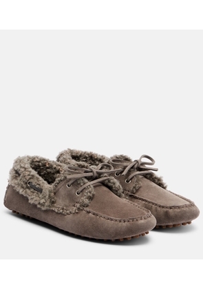Brunello Cucinelli Monili shearling-trimmed suede moccasins
