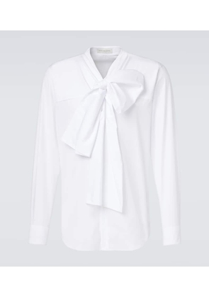 Dries Van Noten Tie-neck cotton poplin shirt