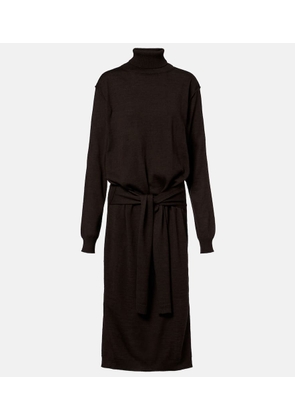 Lemaire Turtleneck wool-blend midi dress