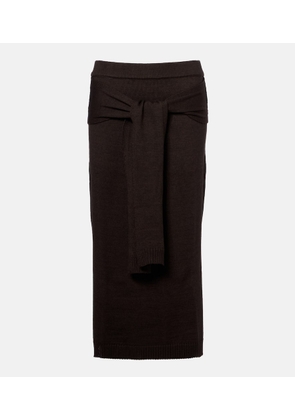 Lemaire Trompe L'oil wool-blend midi skirt