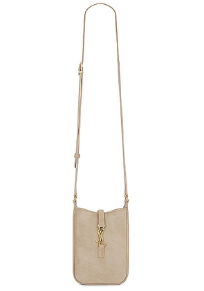 Saint Laurent Mini Le 5 A 7 Mini Vertical Bag in Matt Gold - Metallic Gold. Size all.