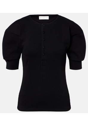 Victoria Beckham Cotton-blend Henley shirt