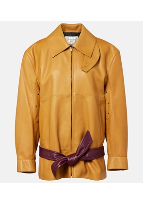 Saint Laurent Belted leather jacket