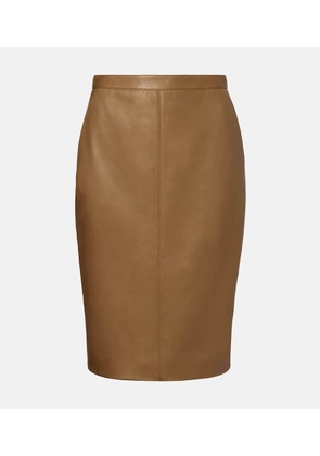 Saint Laurent Cassandre leather pencil skirt