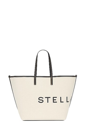 Stella McCartney Salt And Pepper Canvas Tote Bag in Ecru - White. Size all.