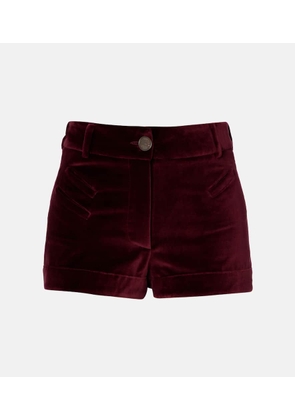 Etro High-rise cotton velvet micro shorts