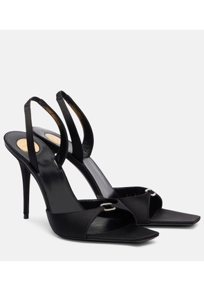 Saint Laurent Daisy 95 embellished crepe satin sandals