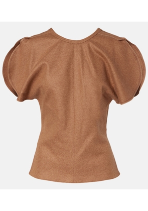 Victoria Beckham Draped wool and cashmere top