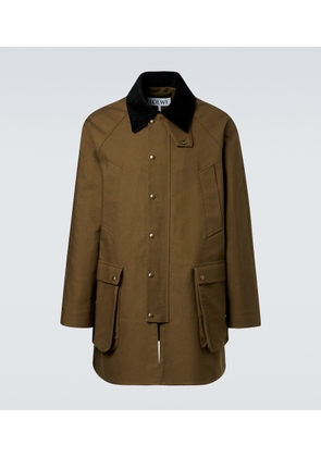 Loewe Corduroy-trimmed cotton drill coat