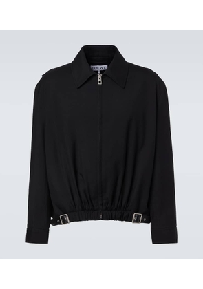 Loewe Belted leather-trimmed wool blouson