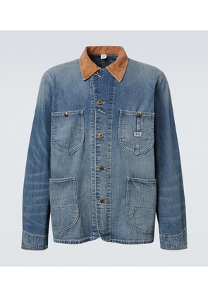 RRL Stockton corduroy-trimmed denim jacket