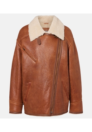 Isabel Marant Adelina shearling-trimmed leather jacket