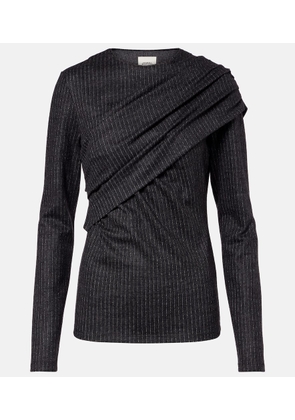 Isabel Marant Asna chalk stripe wool and cotton top
