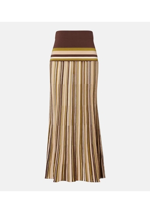 Faithfull Citara plisse cotton-blend maxi skirt