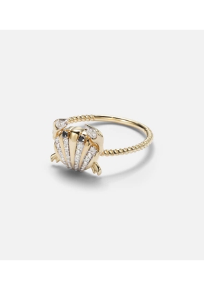 Yvonne Leon Crabe Coquillage Mini 9kt gold ring with diamonds
