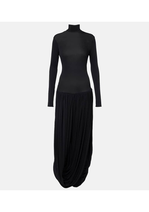 Magda Butrym Asymmetric pleated turtleneck maxi dress