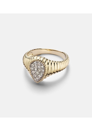 Yvonne Leon 9kt gold ring with diamonds
