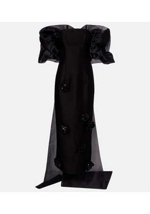 Leo Lin Zayna sequined gown and cape set